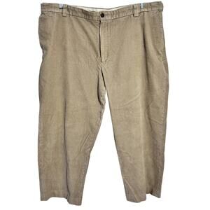 L.L.Bean Thick Corduroy Pant Men 44 Tan Cotton Chino Dress Pant Relaxed Fit